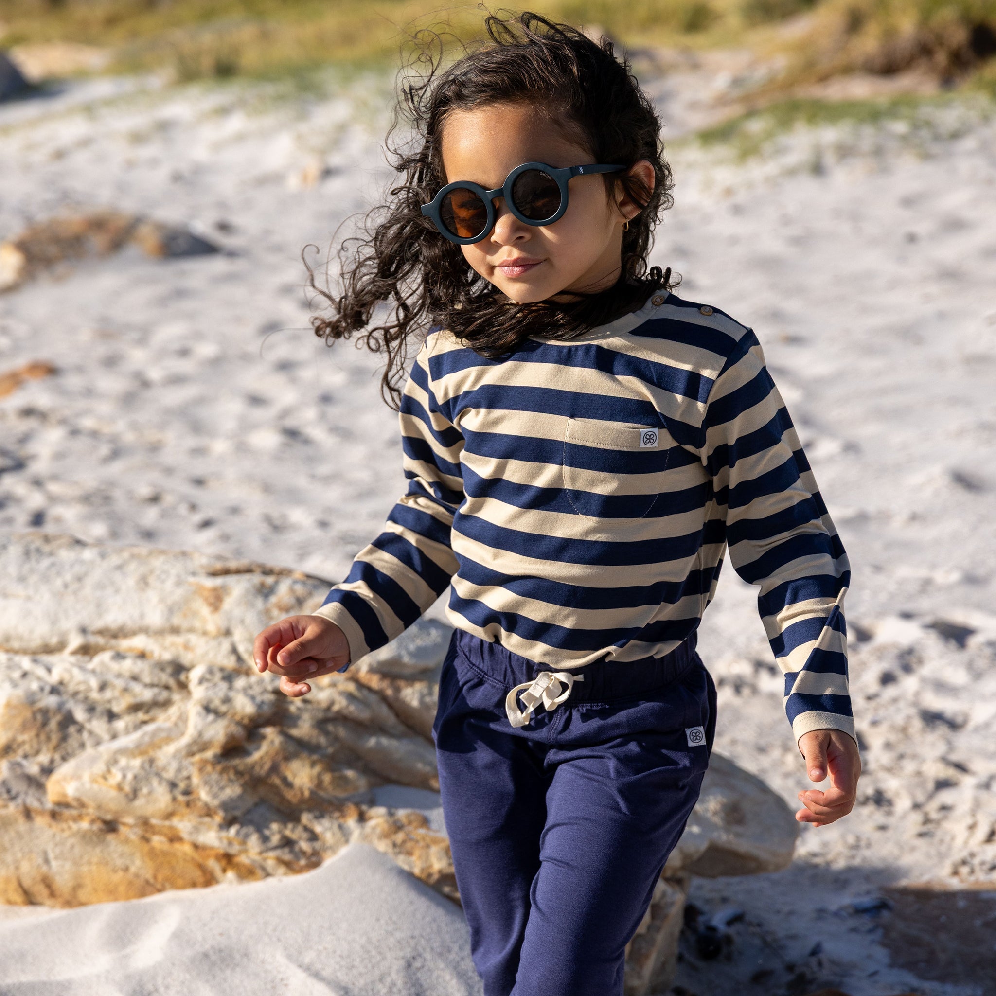 Baby Langarmshirt UVP 50  Navy/Sandy Stripe