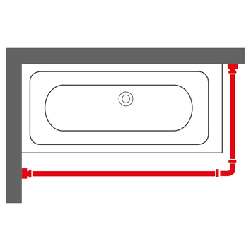 Sealskin Easy Roll douchegordijnstang mat aluminium 90x90 cm incl. haken en plafondsteun
