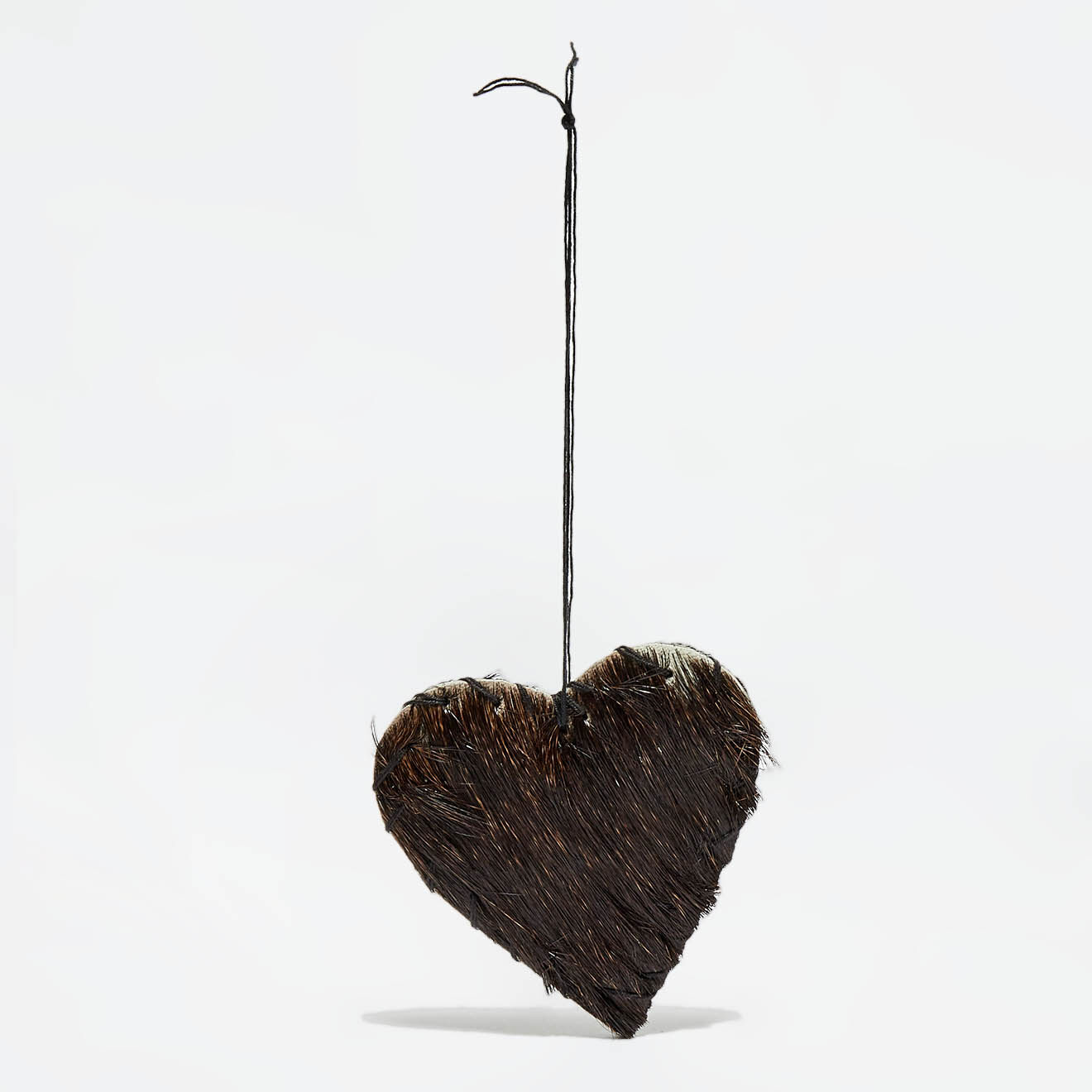 Pomax Pendeloque coeur en Peau de Chèvre marron - 10x11 cm