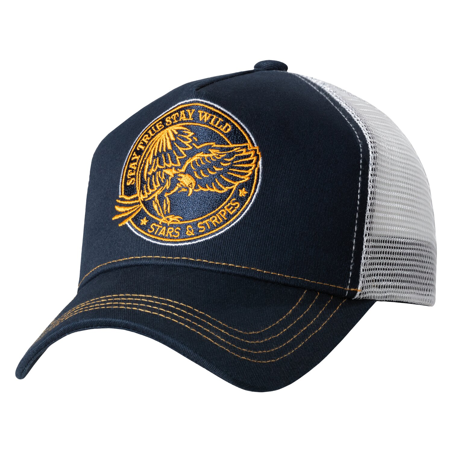 STARS & STRIPES Trucker Cap Stay Wild  - blau