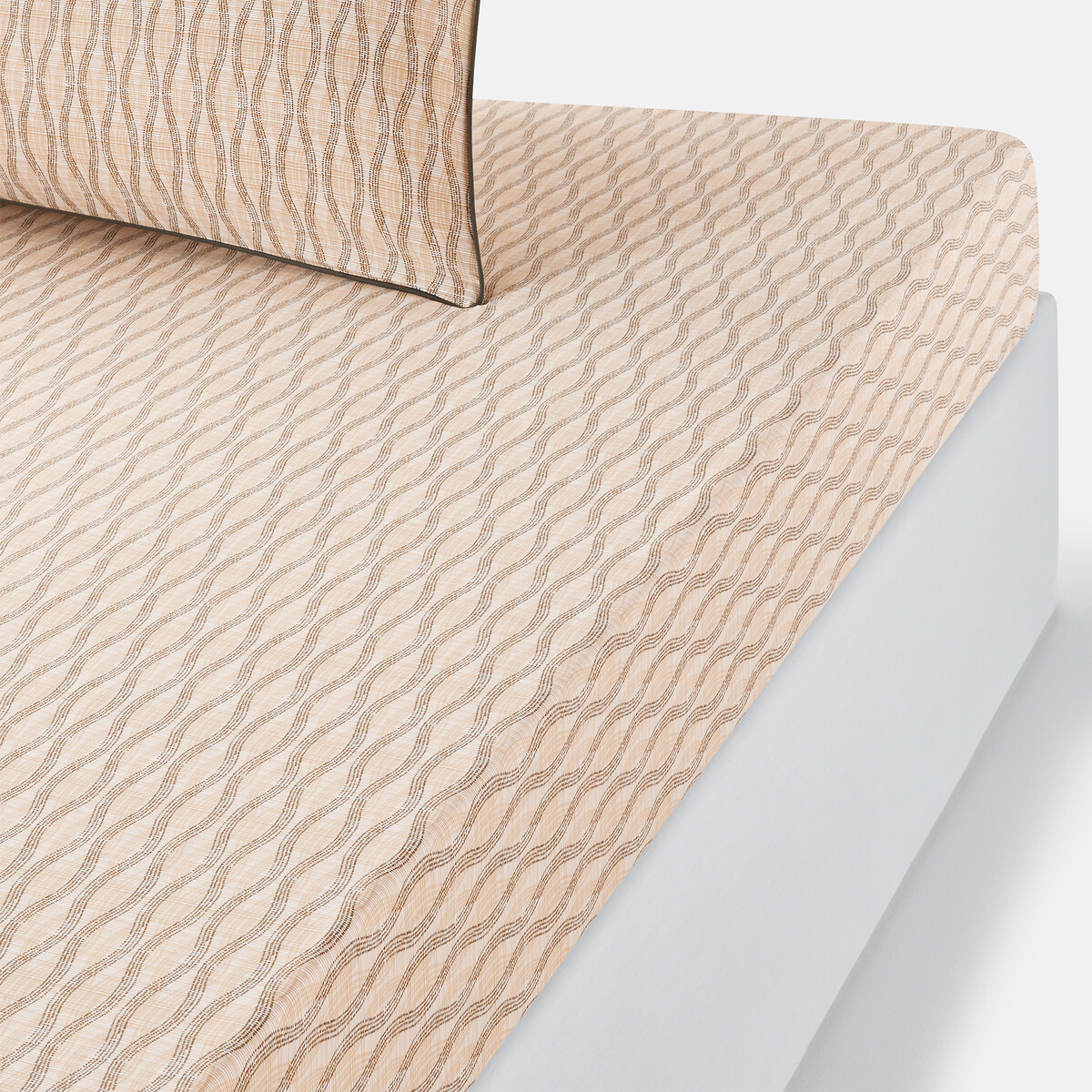LA REDOUTE INTERIEURS<br>Lençol de baixo em algodão percal, dobra 30 cm, Sonora