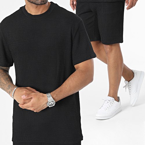 Ensemble Tee Shirt Et Short Jogging Noir