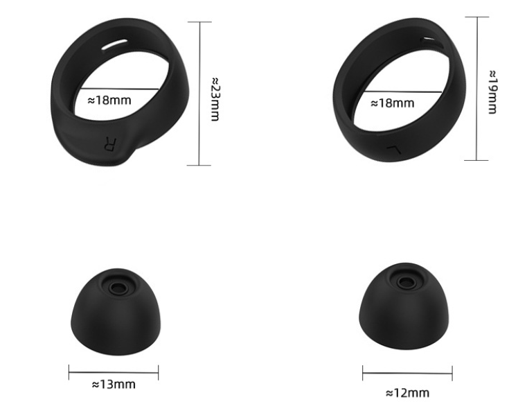 (8-tlg. Set) Samsung Galaxy Buds Silikon Ohrpolster Rutschfeste Eartips - Schwarz