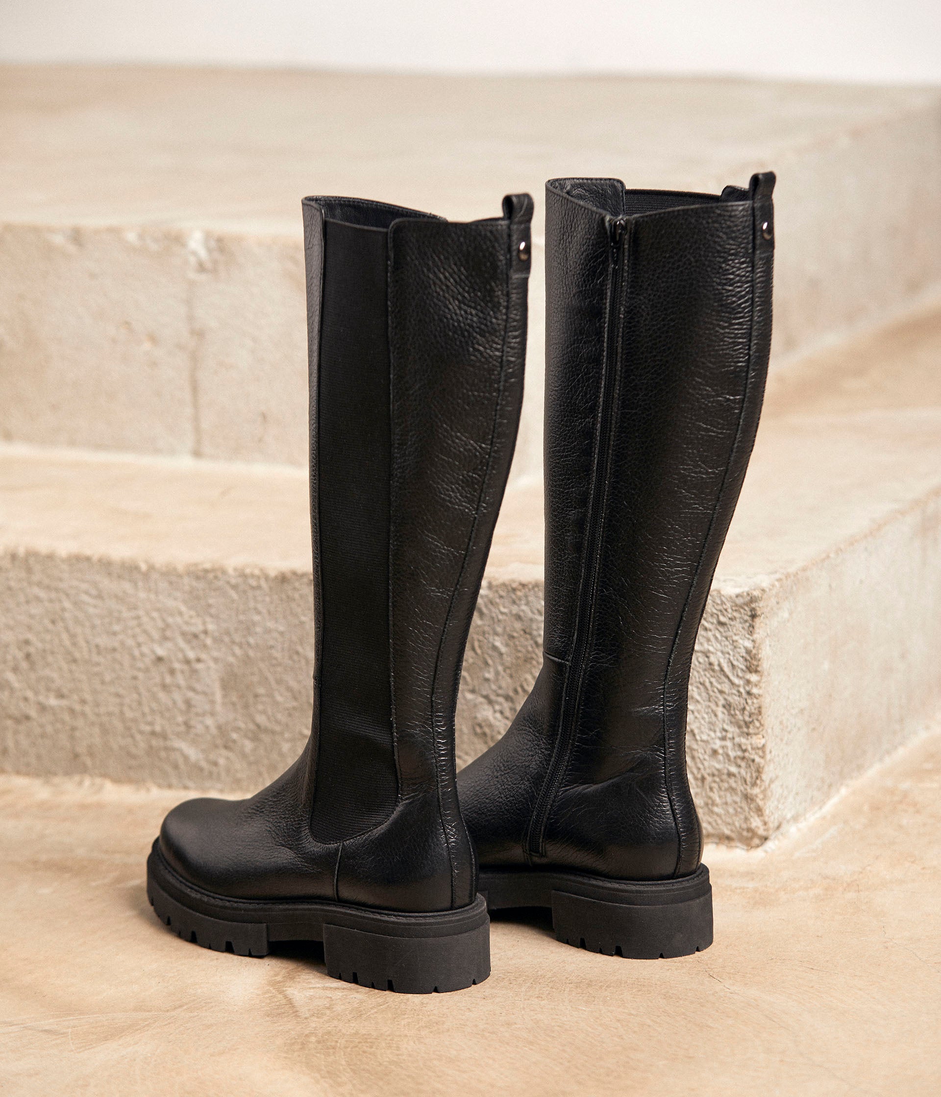 Bottes noires cuir Analisa