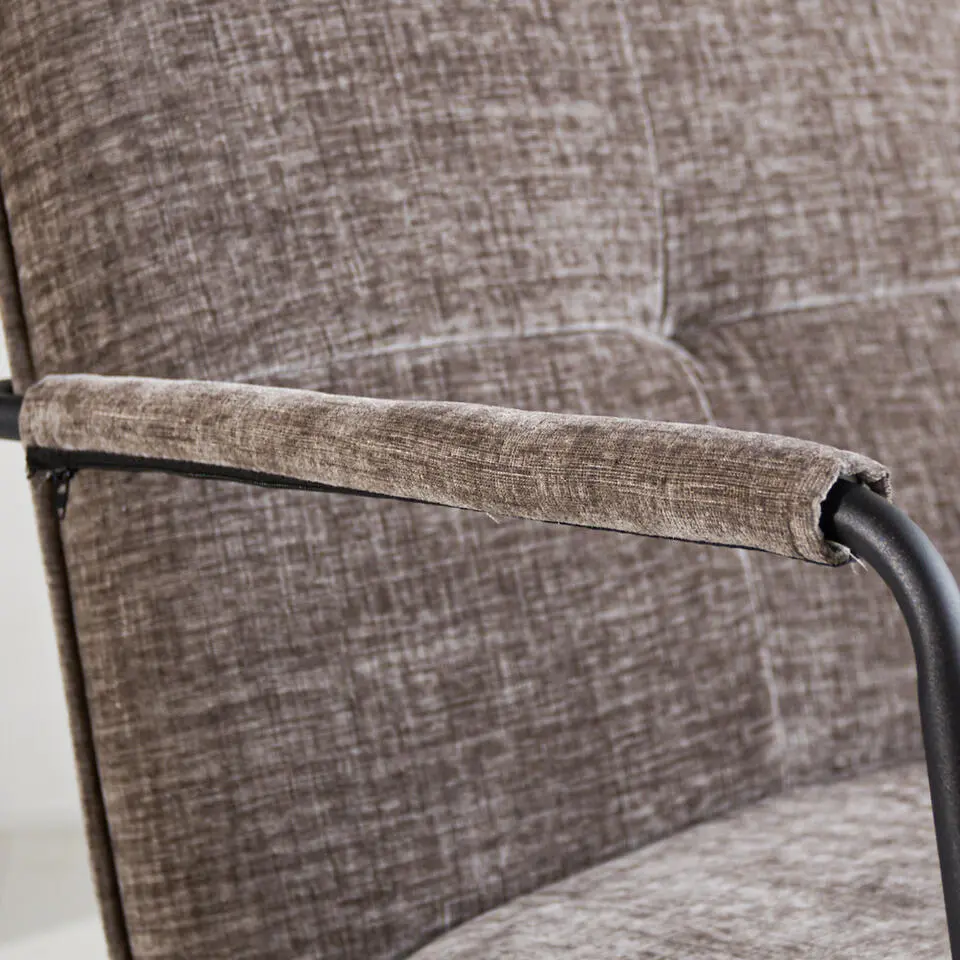 Fauteuil Hailey grijs chenille - Stof - Grijs
