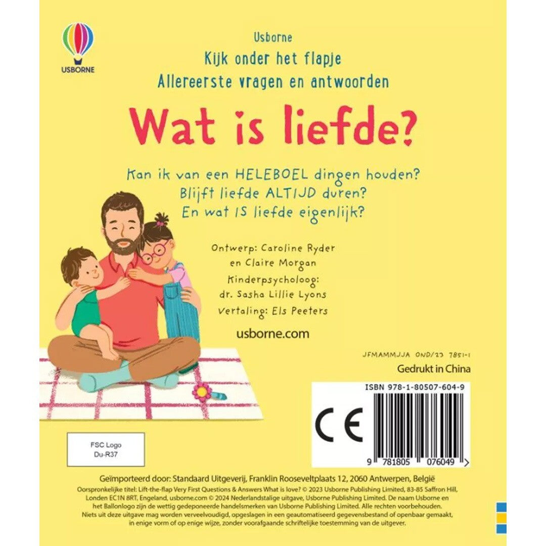 Uitgeverij usborne flapjesboek wat is liefde?
