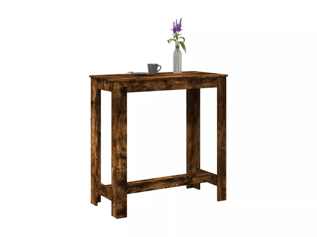 Table de bar chêne fumé 102x50x103,5 cm bois d'ingénierie