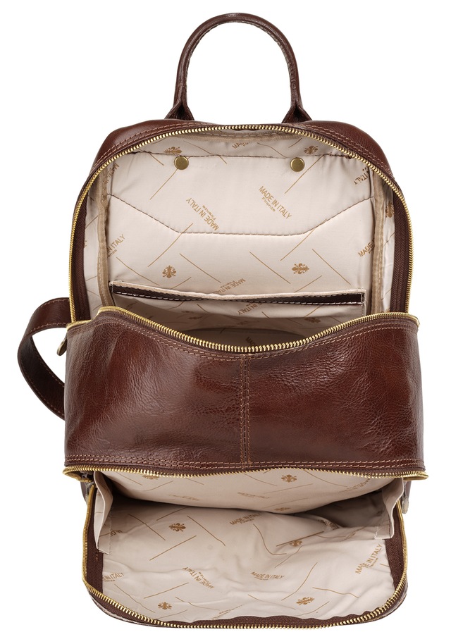 Piké Cityrucksack echt Leder, Made in Italy