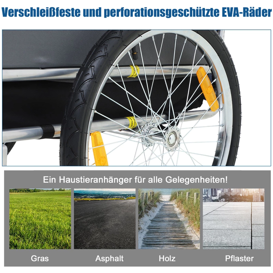 PawHut Fahrradanhänger für Hunde blau