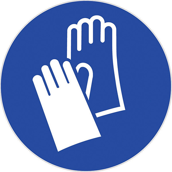 Panneau port obligatoire de gants de protection diamètre 30 cm polystyrène antichoc
