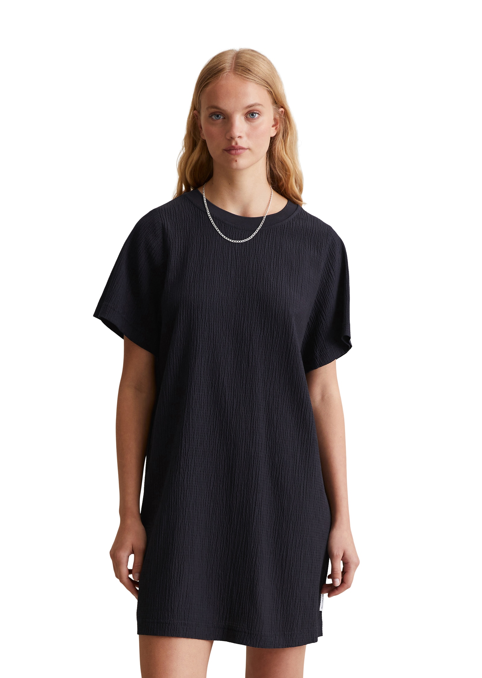 Marc O'Polo DENIM Midikleid Crinkle-Optik, nicht gefüttert,  im T-Shirt-Stil