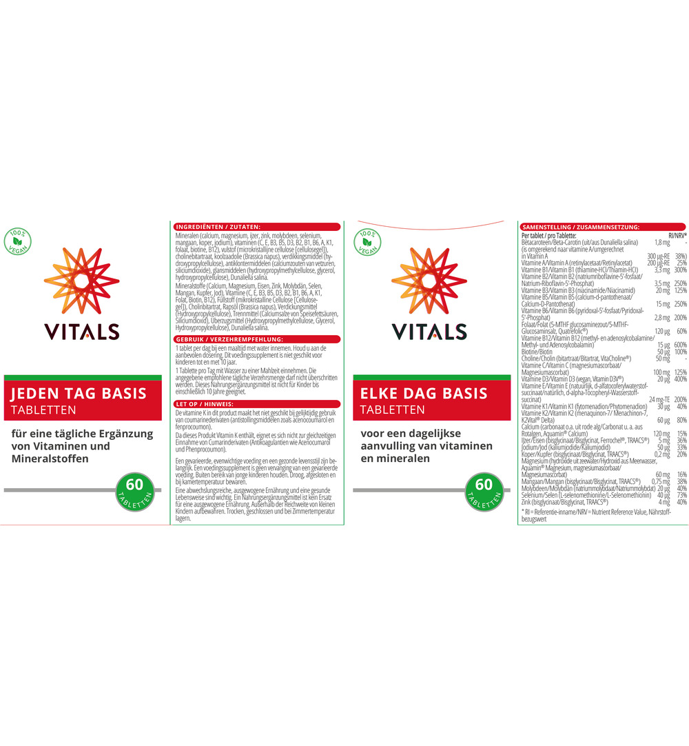 Vitals Elke dag basis (60 tabletten)