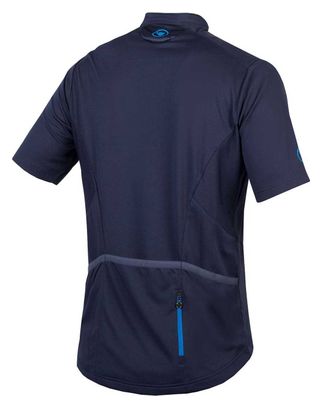 Maillot Manches Courtes Demi-Zip Endura Hummvee Bleu Marine