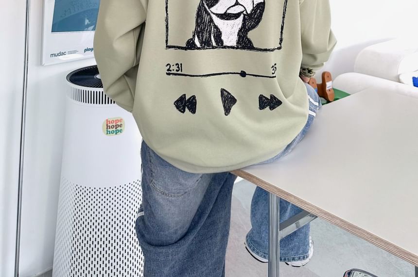 SeoulPop - Losse sweatshirt met hondenprint