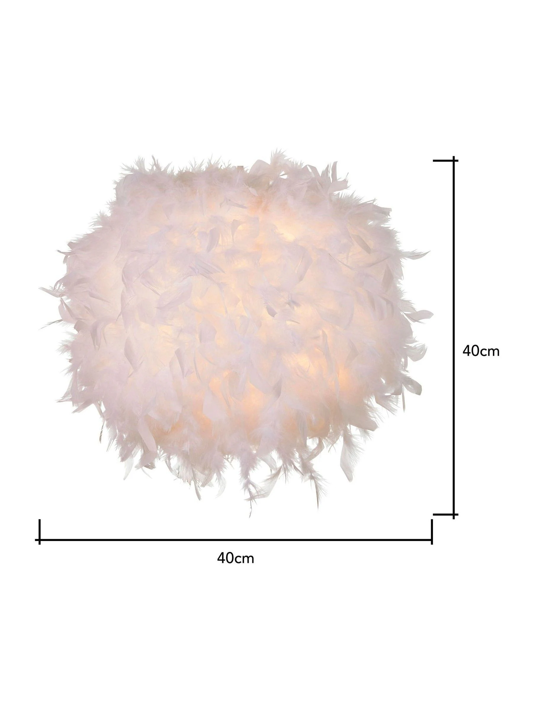 glow lampenkap met veren, 40 cm