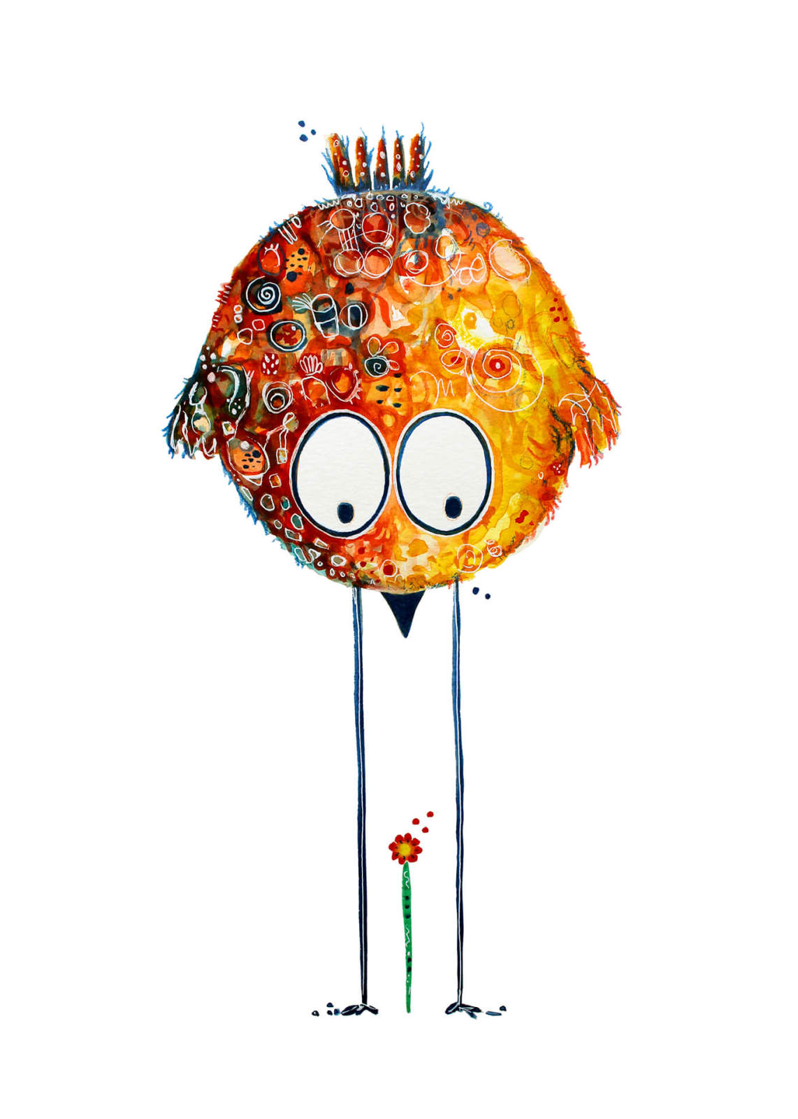 Leinwandbild BUNTER VOGEL - rot-gelb - 50x70 cm