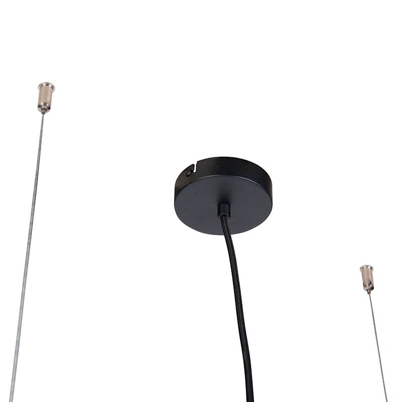 Smart industriële hanglamp zwart incl. 4 WiFi A60 - Cage