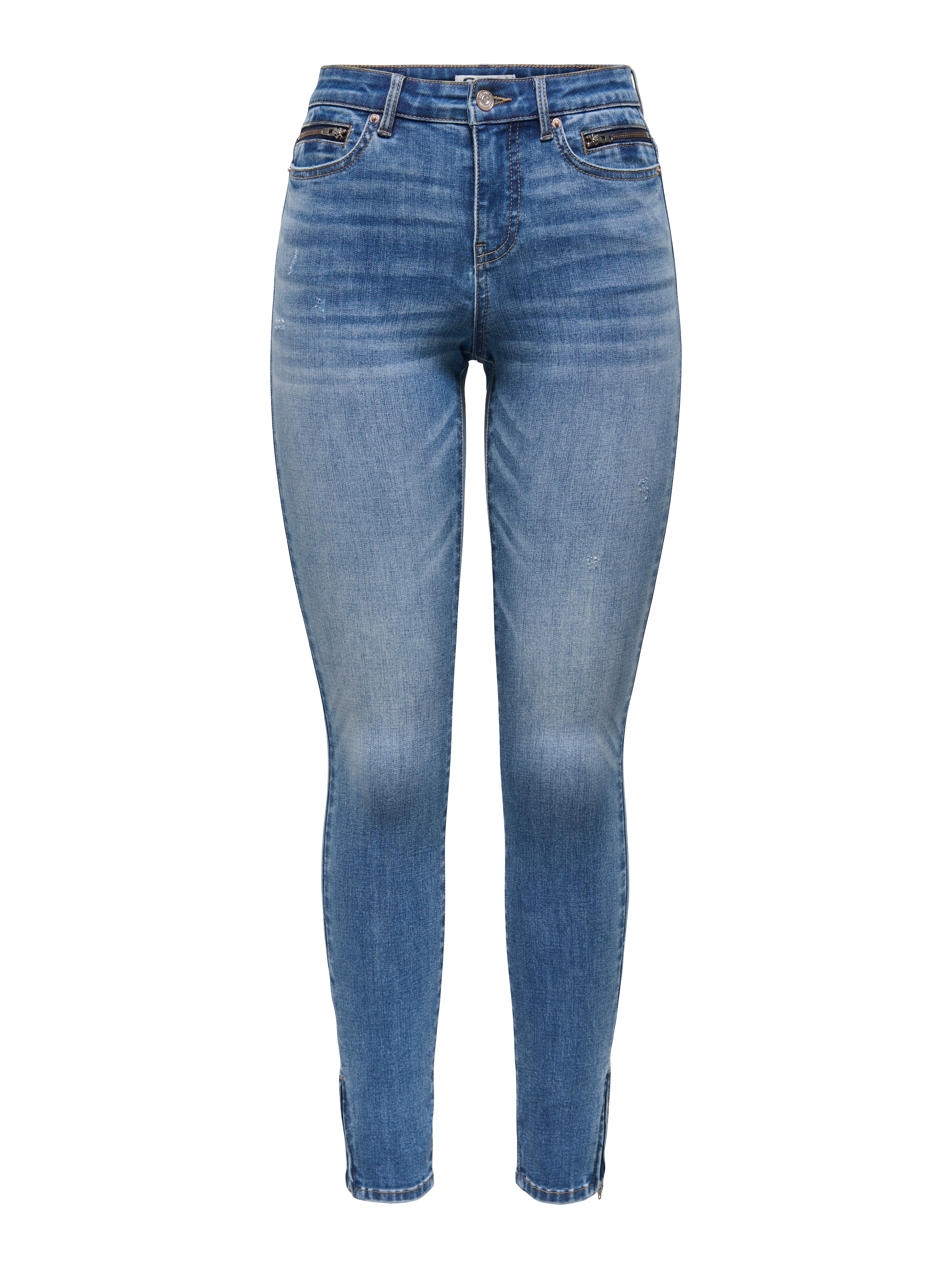 ONLY Skinny-fit-Jeans »ONLWAUW MW ZIP SK ANK DNM BOX«