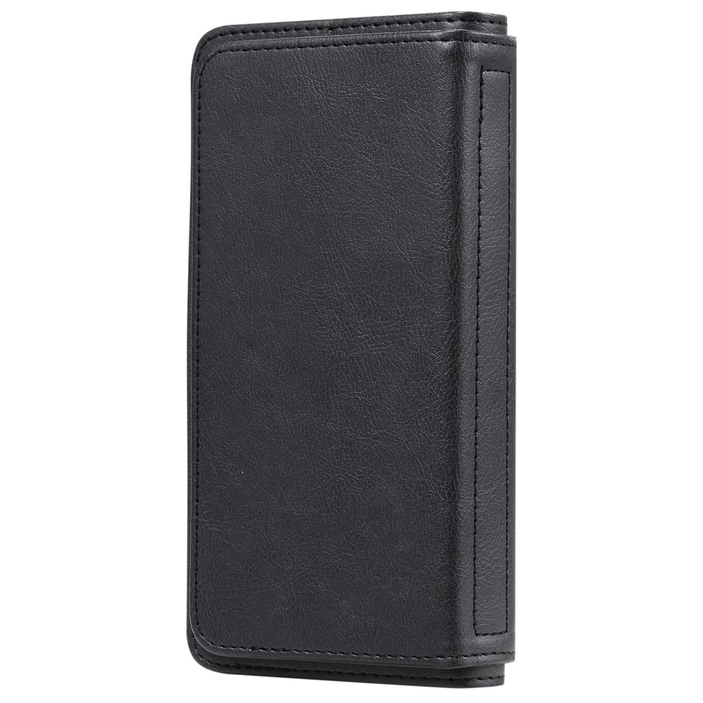 Samsung Galaxy S21 FE 5G Leder Wallet Etui Tasche mit 10 Kartenfächern - Schwarz