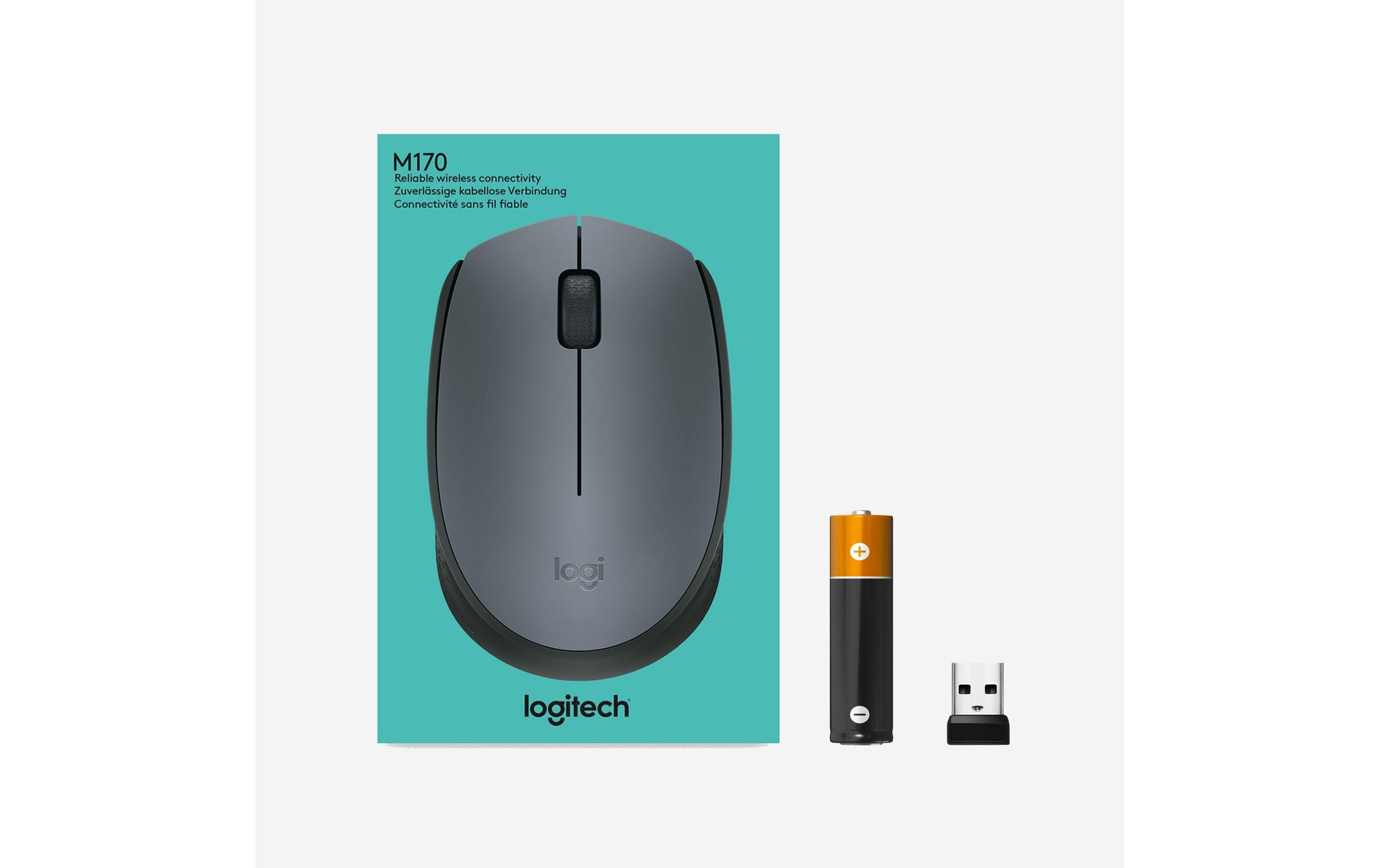 Maus M170 , kabellosKleine 3-Tasten-Wireless-Maus für Links- & Rechtshänder mit bis zu 12 Monaten Batterielaufzeit
