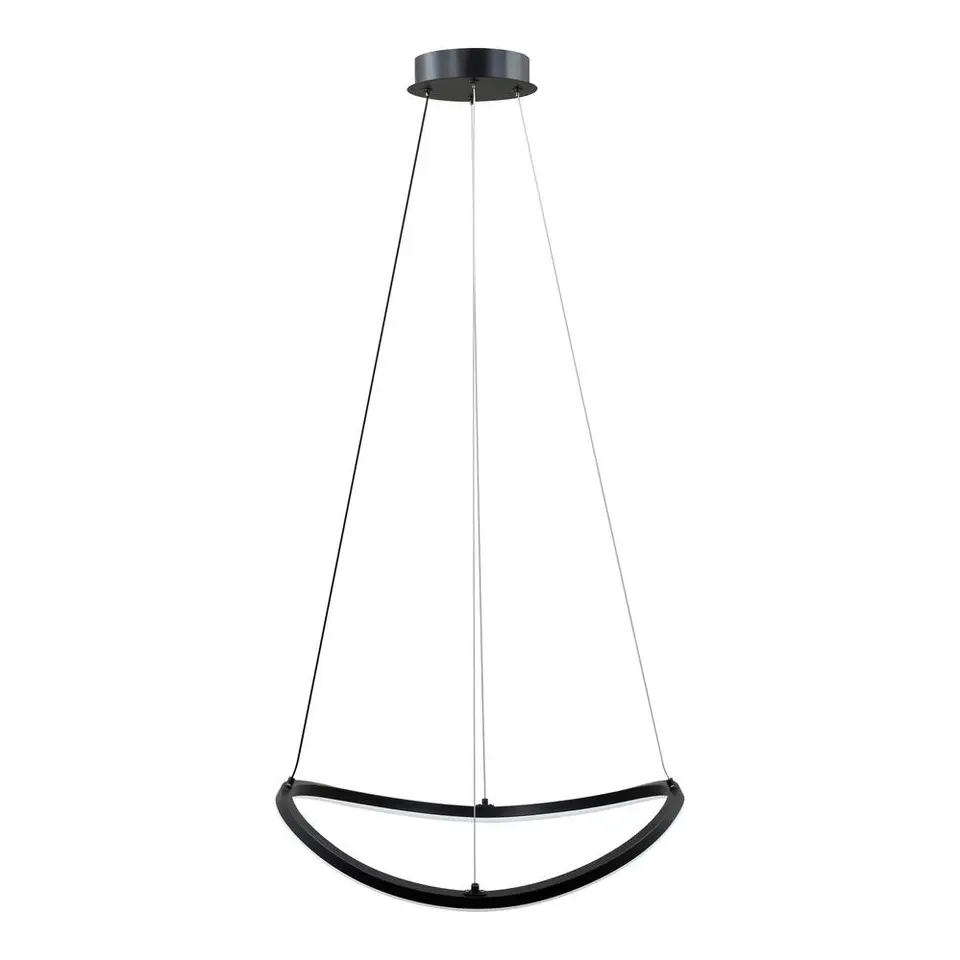 Hanglamp Joa LED - mat zwart metaal - 110xØ52 cm