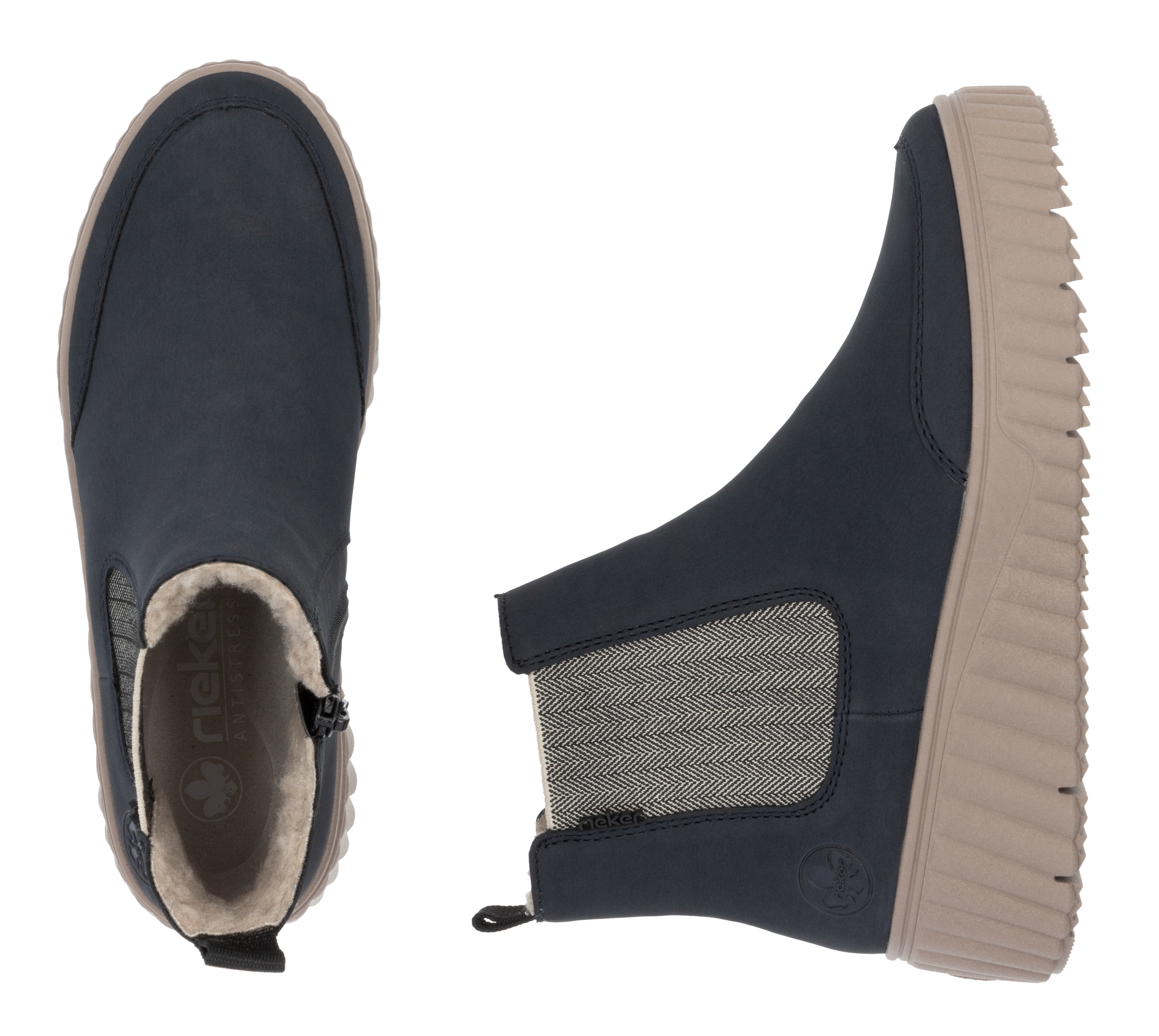 Rieker Chelseaboots  , Schlupfboots, Keilstiefelette mit Anziehlasche
