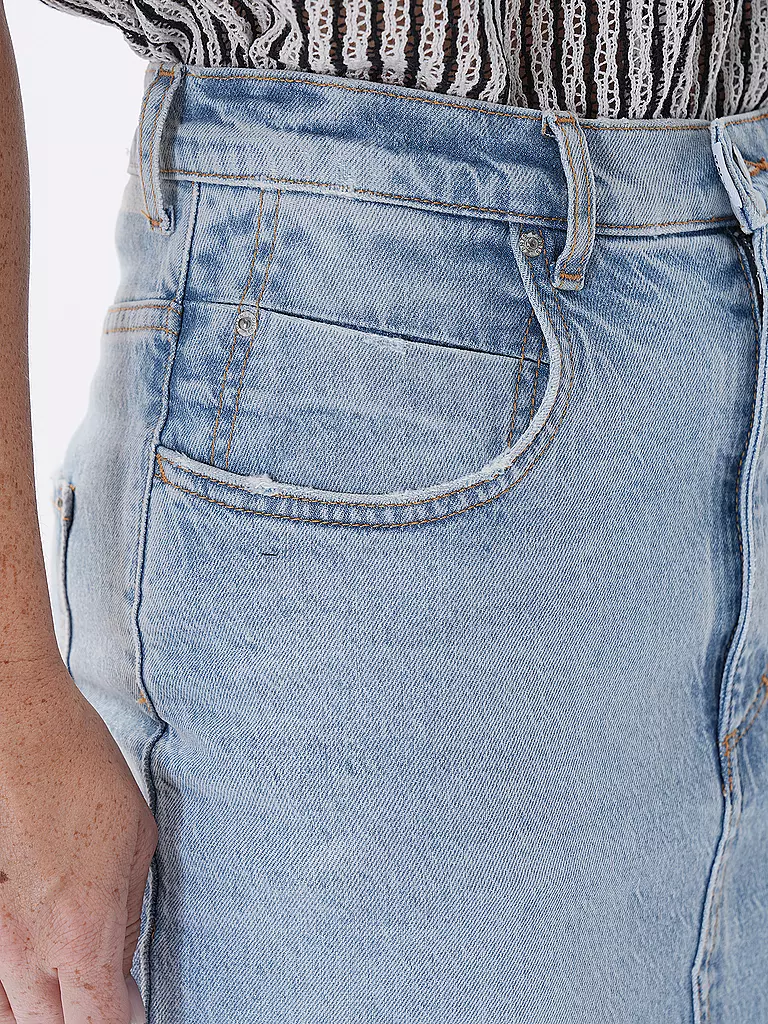 PNTS Jeansrock LETS ROCK hellblau