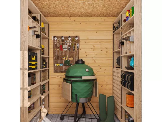TIMBELA M309 Abri de jardin en bois - l204xL204xH200 cm/3.53 m2