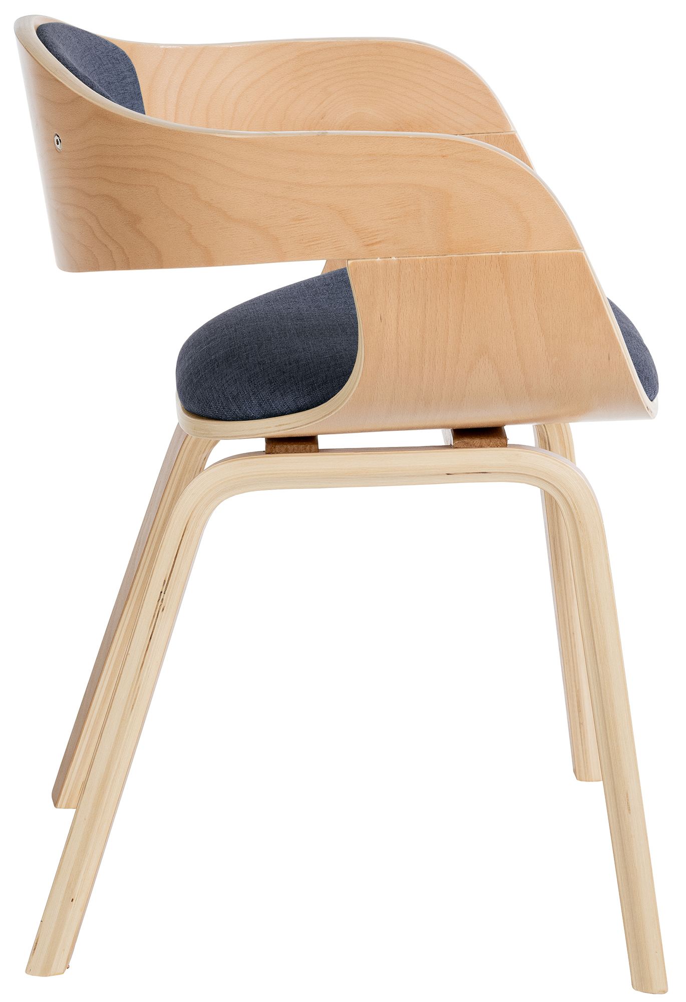 CLP 2er Set Retrostühle Kingston mit Stoffbezug und umlaufender Rückenlehne I Lehnstühle mit Polsterung und Holzgestell