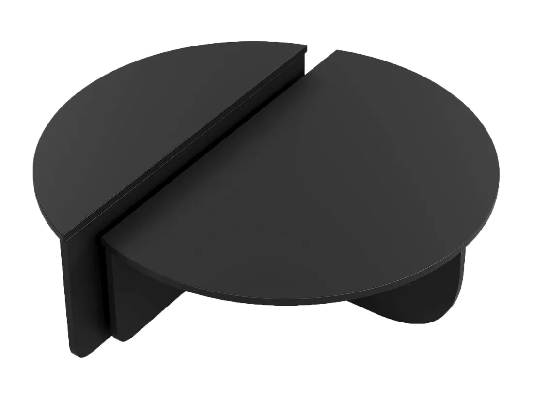 Lot de 2 tables basses - Noir - ALOEVA