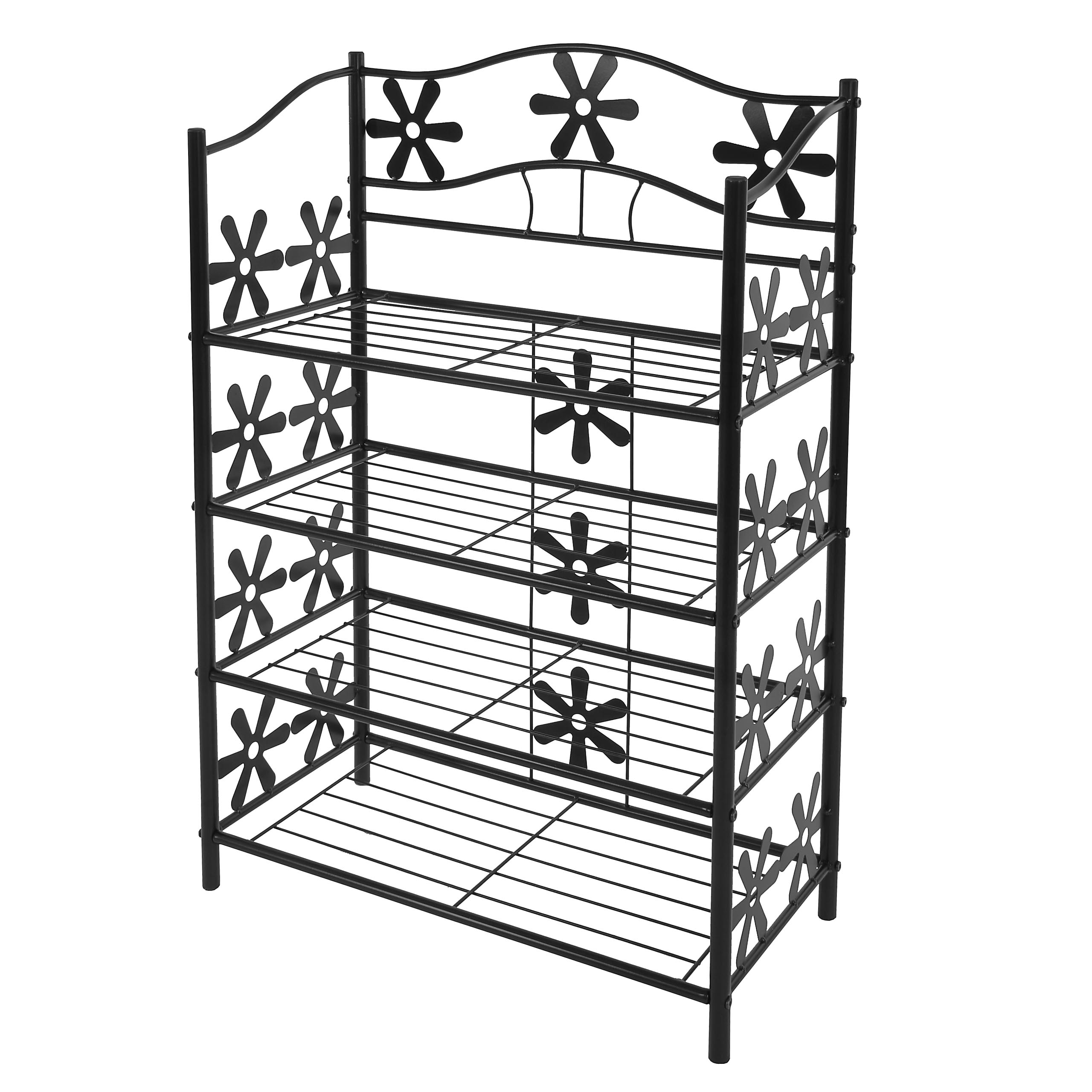 Regal Metall Bücherregal Schuhregal Standregal Bern ~ 4 Böden, Höhe 90cm