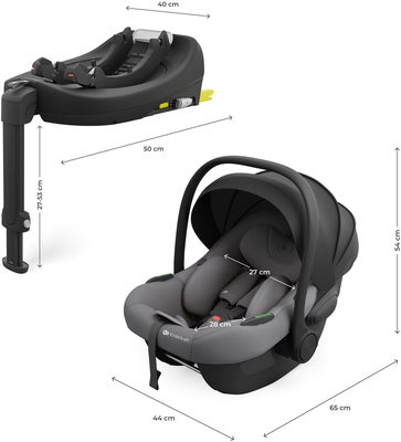 Kinderkraft I-LITE Babybilstol inkl. ENDURA SAFE FX Base, Grey