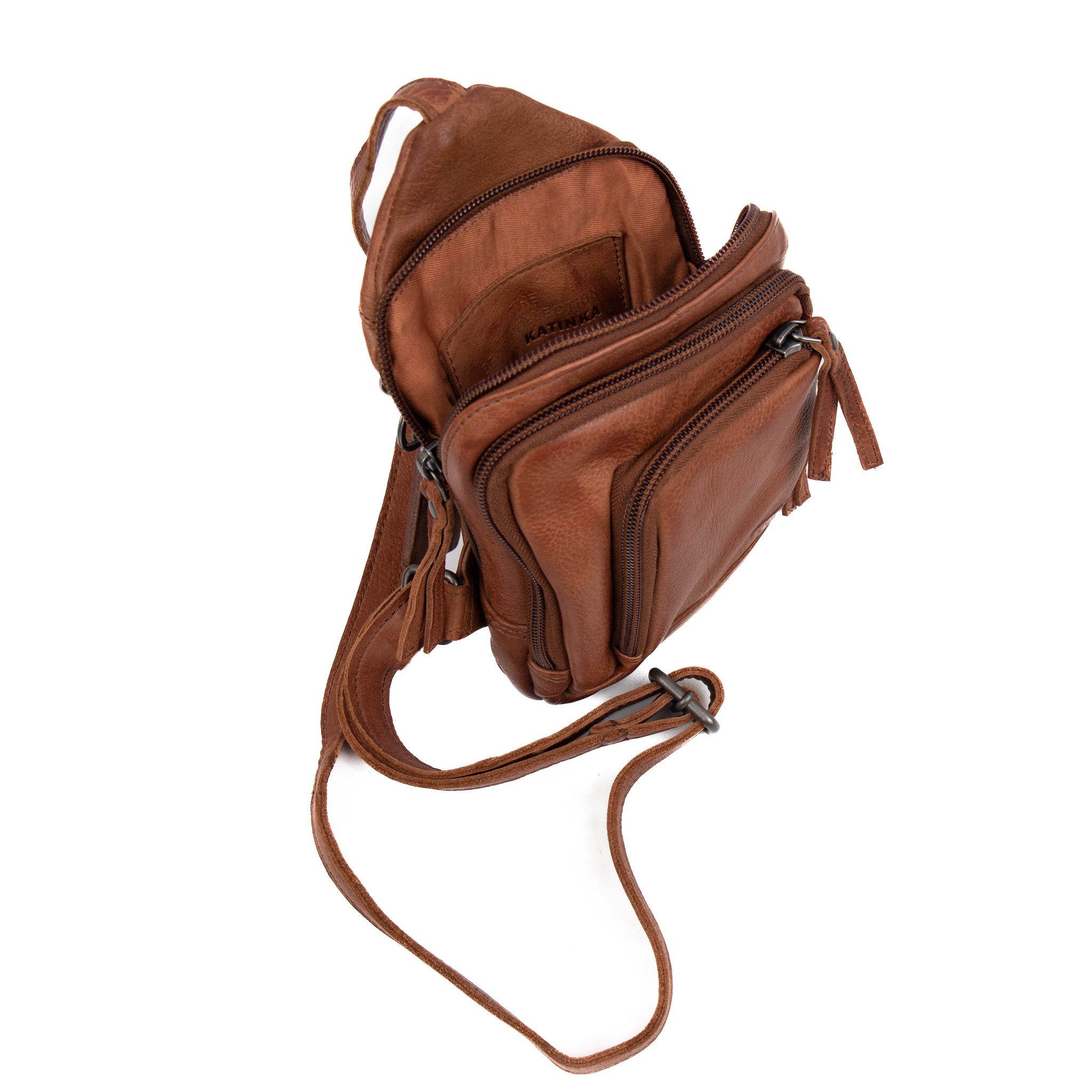 Bear Design Callisto Pelle Crossbody Tasje Kantinka Cognac CP2343