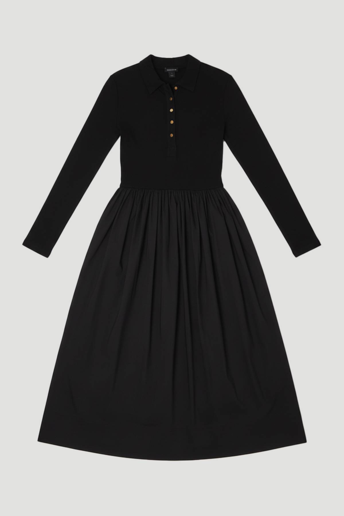 KarenMillen Robe Maxi Chemise à Col Boutonnée en Viscose Côtelée Petite Taille