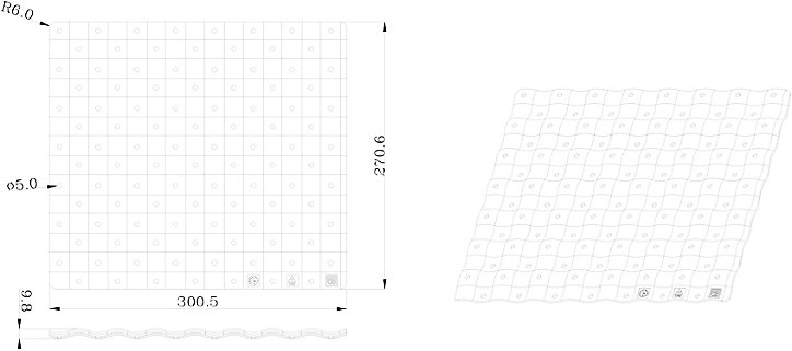 Tapis égouttoir GoodHome Datil gris l. 30 x H. 27 cm