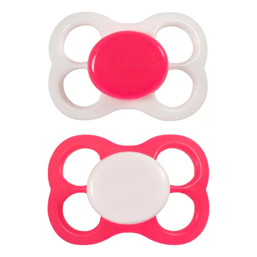 Barnets Favorit luftsutter silikone 0-6 mdr. - Pink/Hvid - 2 stk.