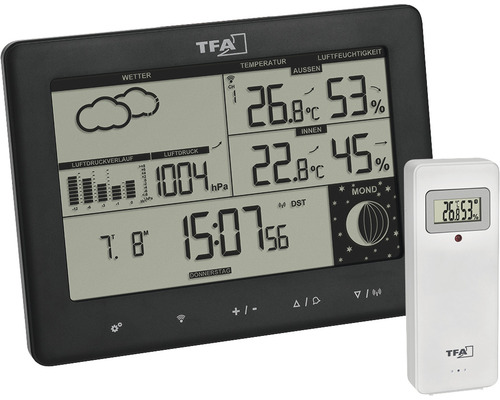ELEMENTS TFA draadloos weerstation, zwart