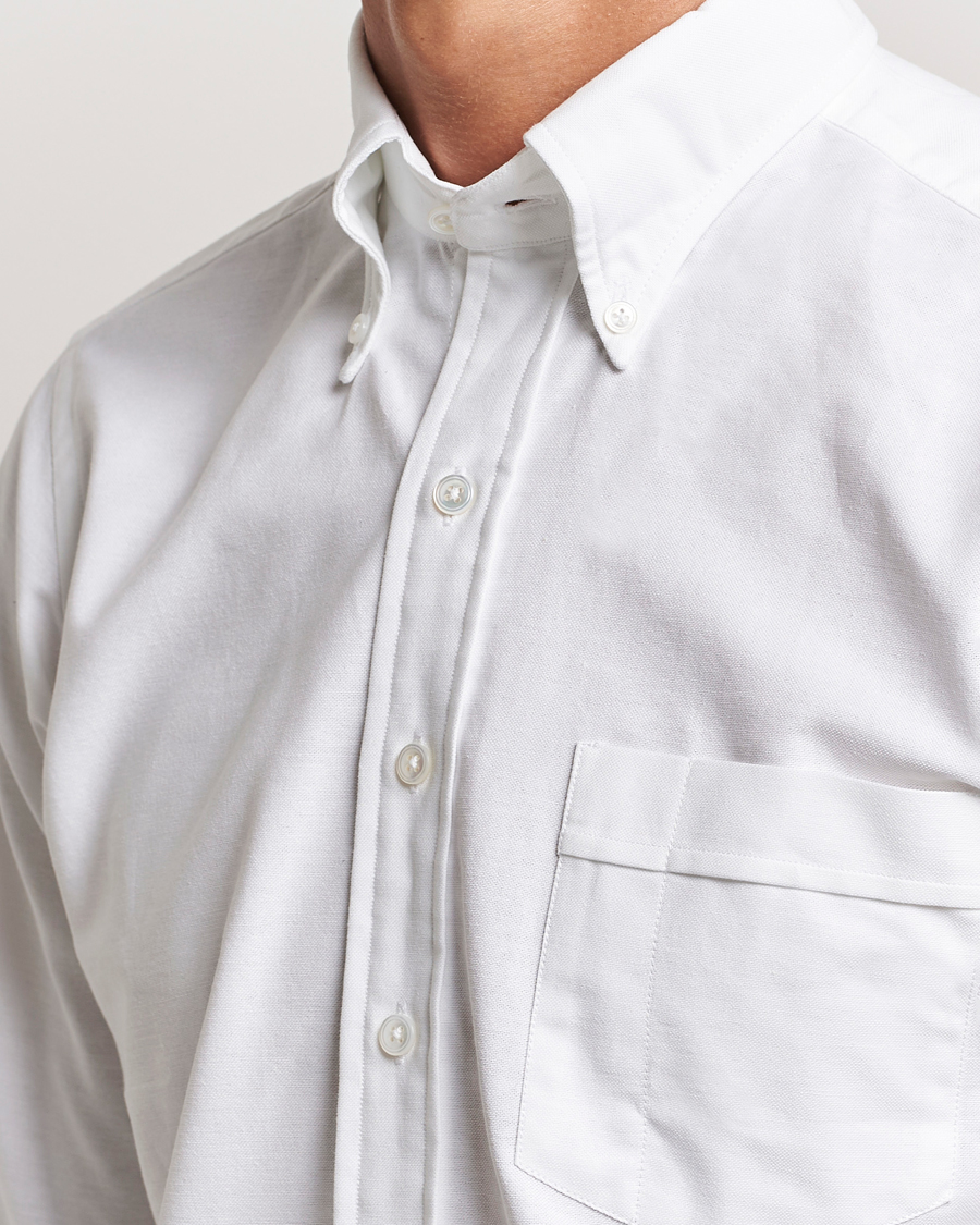 Drake's Button Down Oxford Shirt White