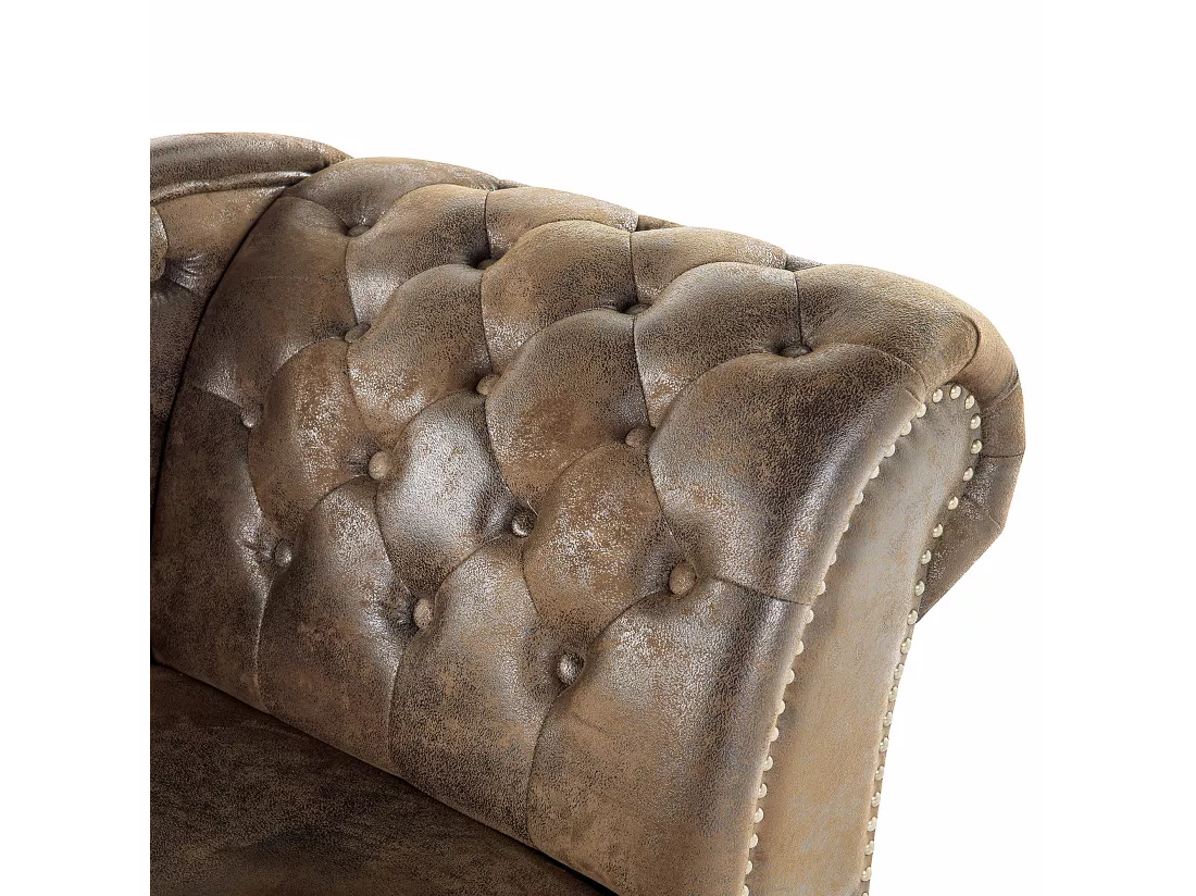 Méridienne Chesterfield marron côté droit NIMES