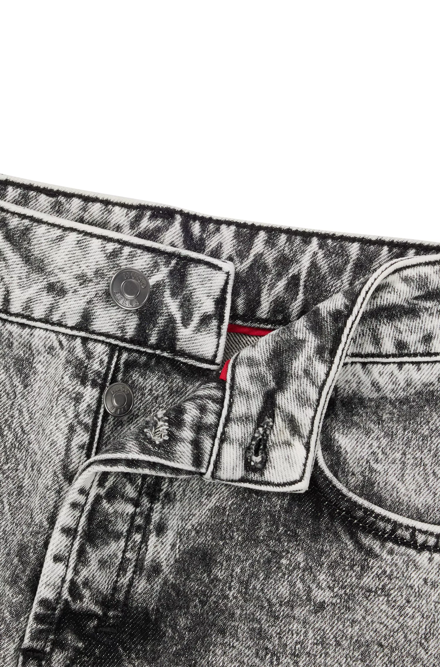 Calça jeans HUGO Red-HUGO x Bella Poarch de modelagem relaxada com bolsos cargo.