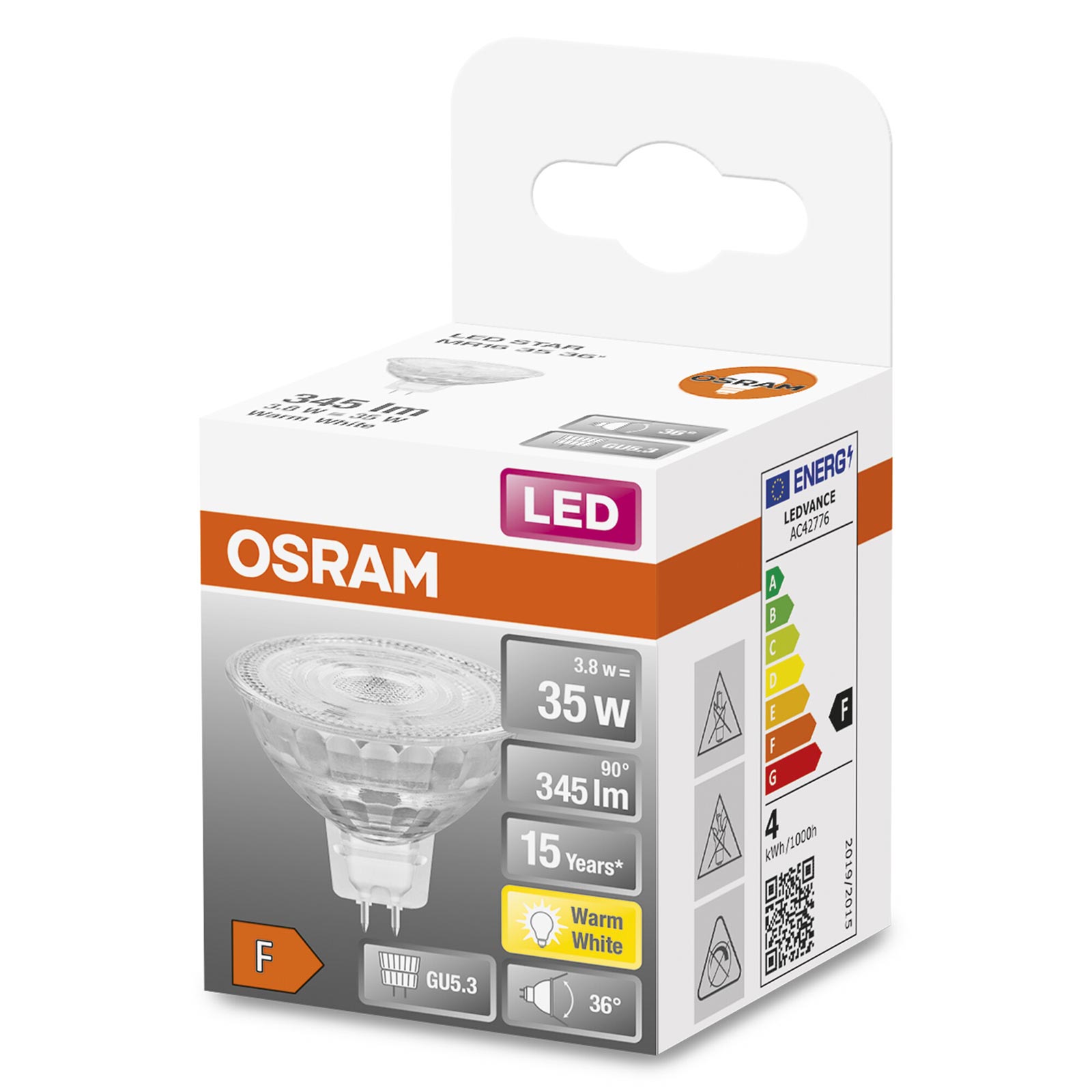 LED-Reflektor ST MR 16 - GU5.3 - Spot - 3,8 Watt
