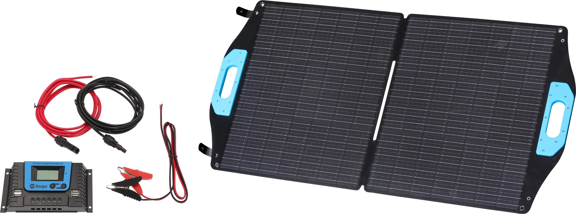 Berger Komplettanlage Faltbares  Solarpanel Set 100 W inkl. Laderegler