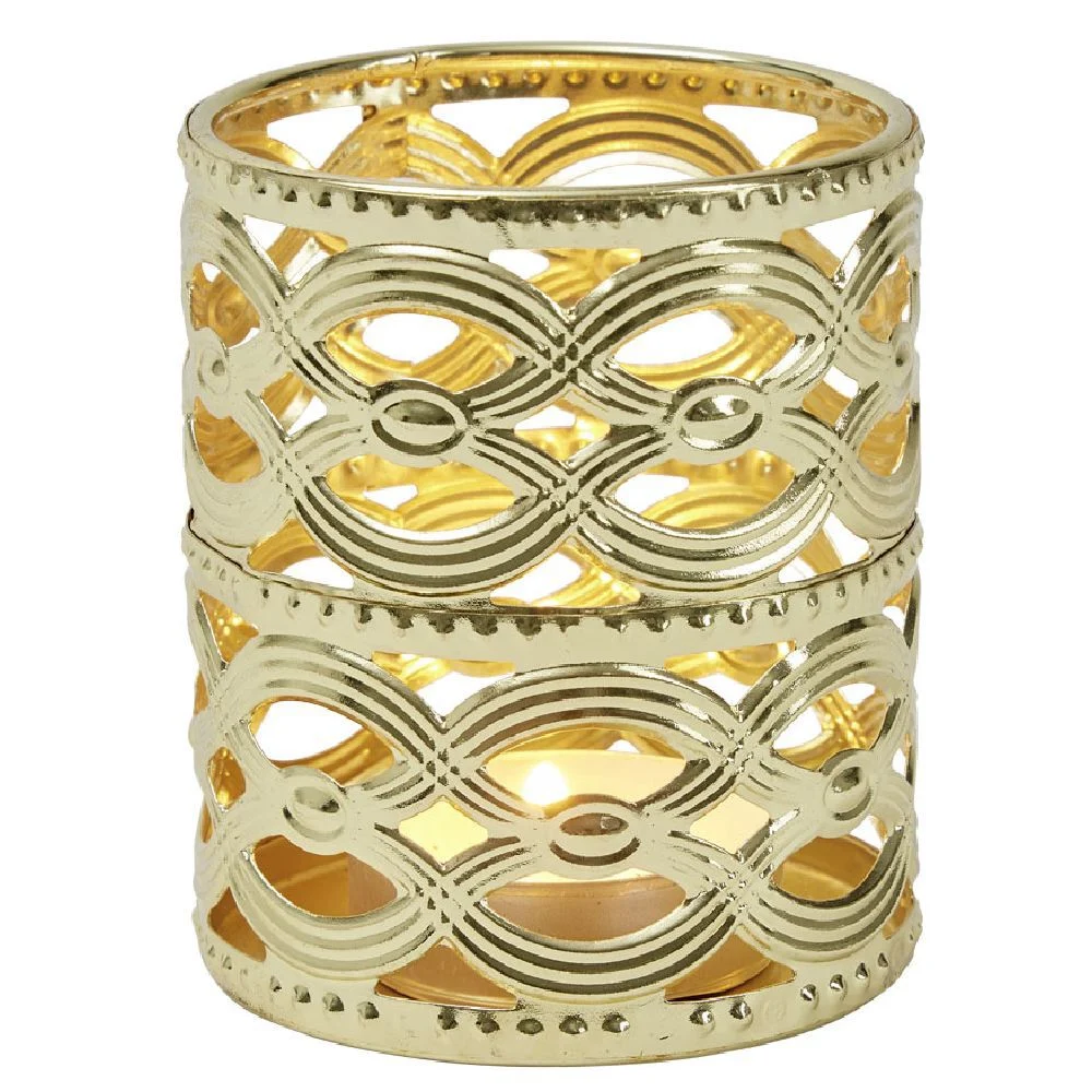 Bougeoir métal ajouré H.6,5 cm