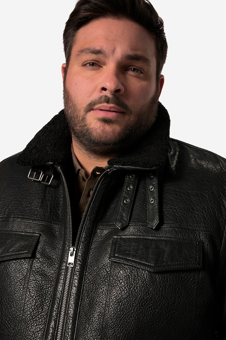 Men+ Lederjacke, Leder, Teddyfutter, bis 8 XL