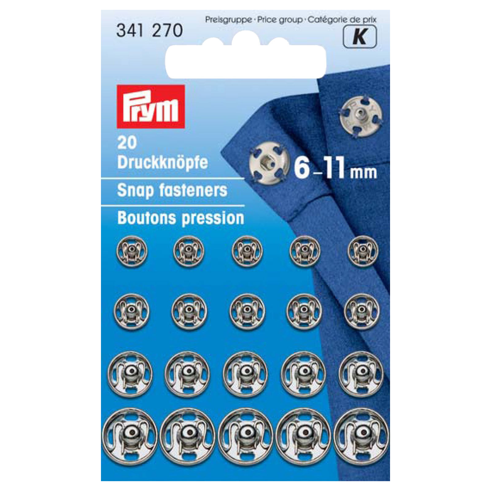 Druckknöpfe - silber - 20 Stück