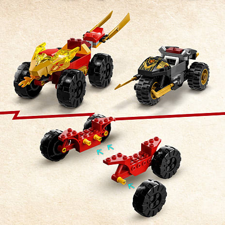 LEGO® NINJAGO® Kai og Ras' bil- og motorcykelkamp 71789