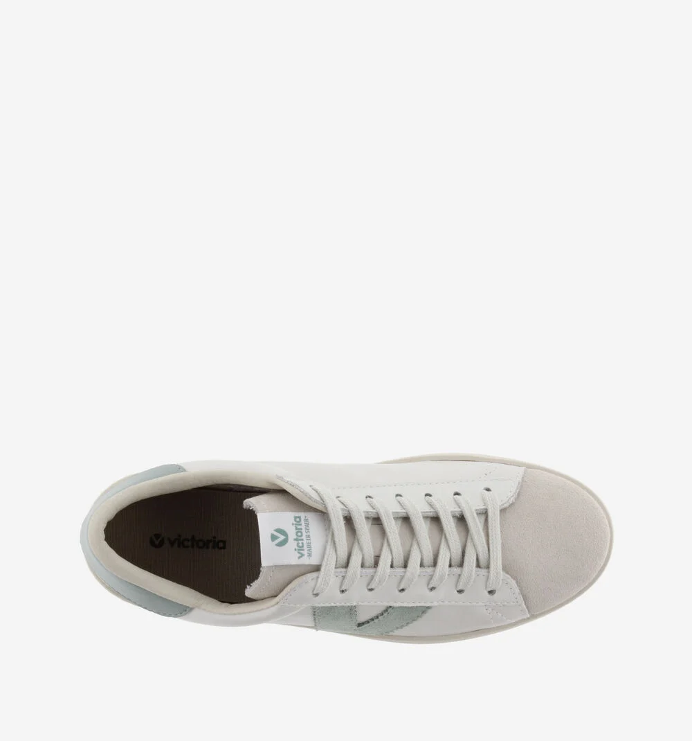 BERLÍN CUIR & CUIR FENDU Baskets blanches unisexes en cuir JADE