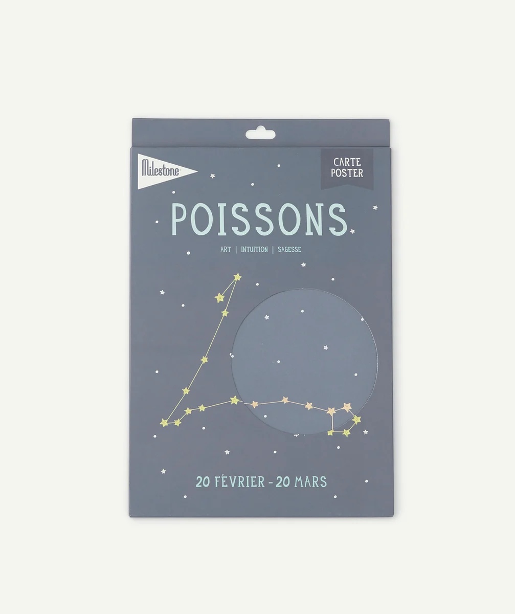 MILESTONECARTE POSTER ZODIAC POISSONS BÉBÉ