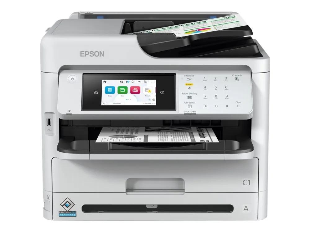 Epson WorkForce Pro WF-M5899DWF - Multifunktionsprinter - S/H - blækprinter - 216 x 297 mm (original) - A4/Legal (medie) - op til 25 spm (udskriver) - 330 ark - 33.6 Kbps - USB 2.0, Gigabit LAN, Wi-Fi(ac)
