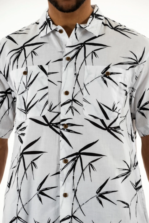 Chemise manches courtes superdry s/s beach 2eb optic bamboo